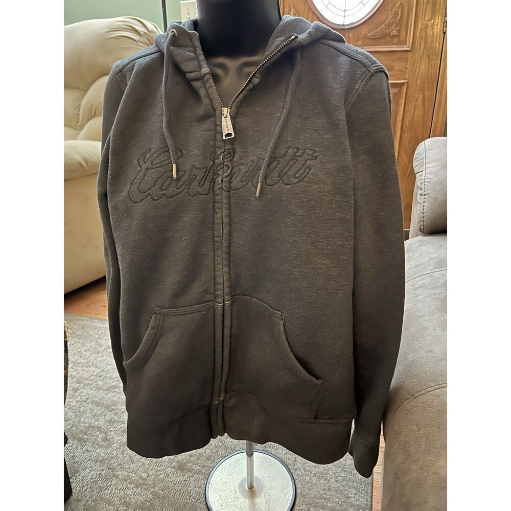 Vintage Carhartt Zip Up Jacket Women’s medium 8-10 Dark Gray